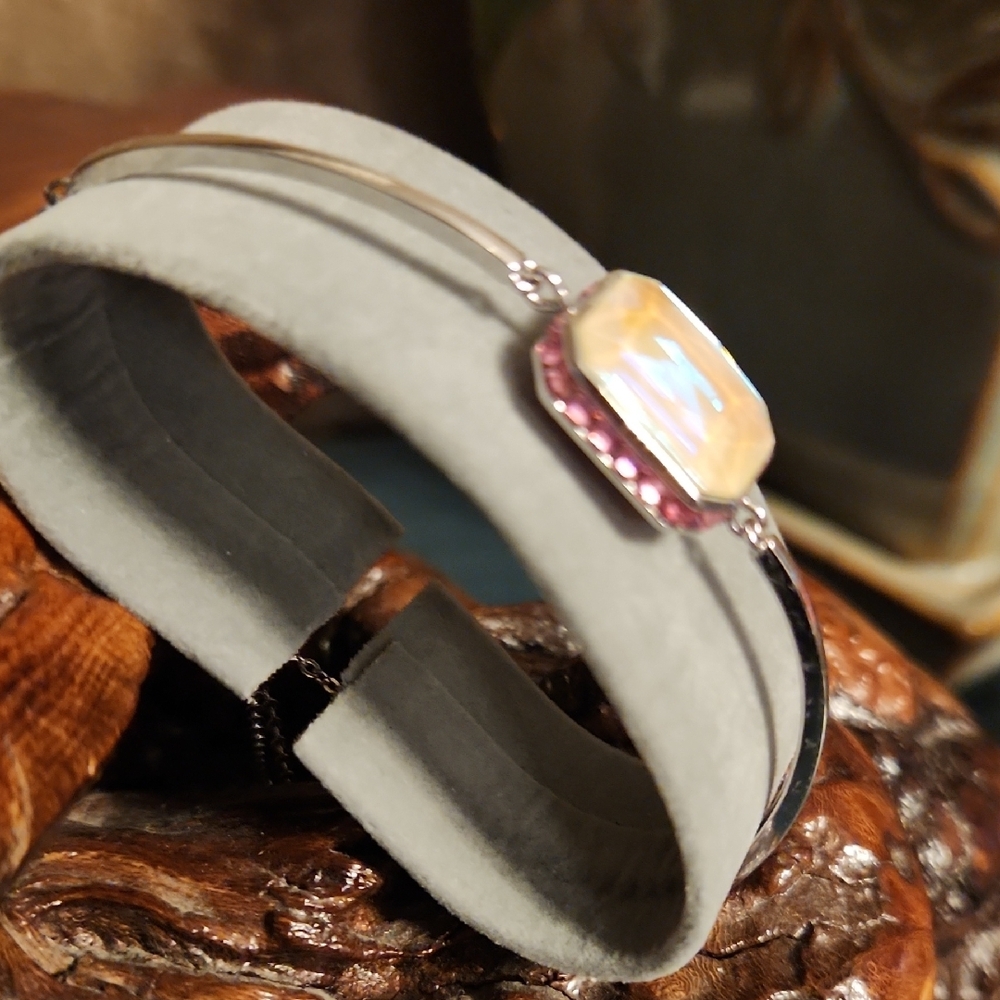 Swarovski Orbita Reversible Silver Bracelet With Pastel Colored Crystals EUC - Picture 7 of 13